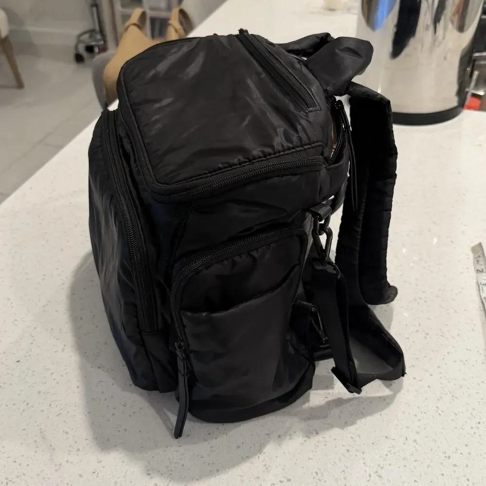 Caraa Baby Nylon Diaper Bag Backpack Insulated Bottle Pocket Travel in Black